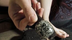 Enchanting Pedicure: Speckled Nails & Goddess Heel Lena