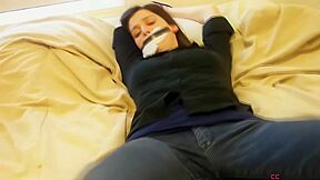 Bed Tie Bondage In Red Socks