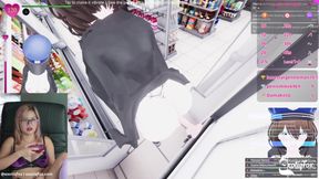 Cute Pervert Streamer Playing Secret Flasher Manaka Hentai Game Masturbation