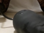 Tranny extreme inflatable dildo in ass