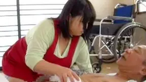 Busty Asian Caregiver Seduces Older Man - Steamy Interracial Encounter
