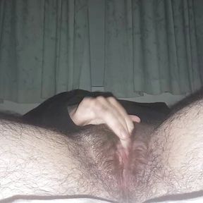 playing with my hairy tboy clit