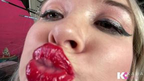 controlled by & covered in glossy red lips pov