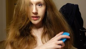 I brush my natural red hair
