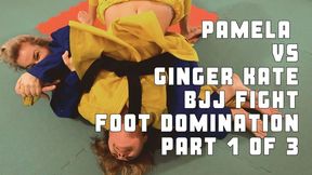 Pamela VS Ginger Kate bjj fight foot domination pat 1 of 3