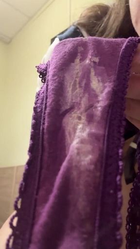 Russian Girl Shows Dirty Panties in Secretions and Unwashed Hairy