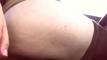 Italian student drives and masturbates in a public parking lot