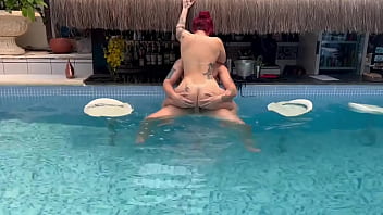 Redhead white girl gets rough doggystyle pounding at Pousada Liberal