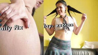 Subslut Montse Swinger gags on cock before rough anal fuck