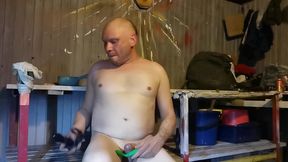 licking sucking fucking that toy. horny on the sauna