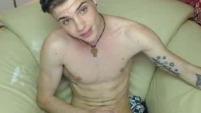 Twink Jerks and Smokes in Sneakers,hot Pubes!