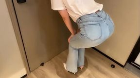 花店偶遇牛仔裤女神，带到酒店没想到这么主动