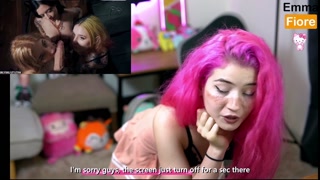 Streamer gets Horny during stream and start watching Porn - Emma Fiore