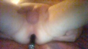 Masturbate my cock with dildo in ass