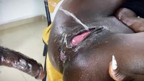 Black pussy begs to fuck her after squirting orgasm