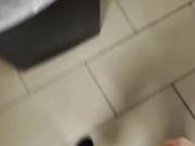 Playing with my tail in public restroom