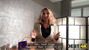 DEBT4k. Busty Mrs. Boss solved her debt with her tight pussy and blowjob