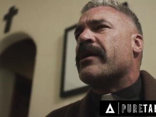 PURE TABOO Conservative Lexi Lore Confesses Slutty Thoughts To Priests Who Suggest To Purge Her Sin