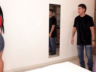 I share a hotel daybed with my stepmother. Surprise! Her twat was just like I dreamed it would be.