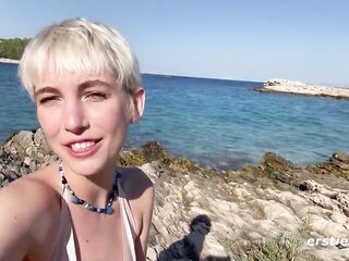 Ersties - Adorable Annika Fingers Herself On a Beach in Croatia