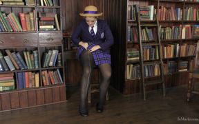 Tamsin; Stripping & Destroying Her Opaque Pantyhose