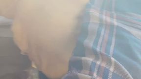 pee on the ground near truck wheel