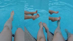 relaxing my feet at my pool