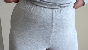 Crotch Touching Fetish in Grey Pyjama Pants