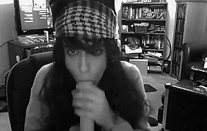 Crossdresser sucking vibrator