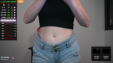 Horny babe with perfect body shows big tits