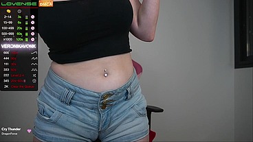Horny babe with perfect body shows big tits