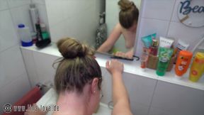 Family Quickie in the Bathroom, Stepbrother Also Wants to Fuck Her and Cum All Over Her Tits.