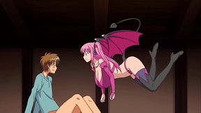 Hot vampire babe gives a deepthroat blowjob to a busty teen