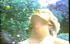 Vintage chocolate tgirl surprises pool boy with her cock