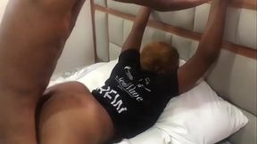 Light skin ebony girl fucked in her room