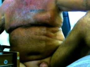 Old Man Stroking on Webcam