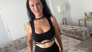 Greedy Blowjob in Black Dress - Facial Cleanup