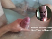 Athletic guy jerks off in the bath. TEASER