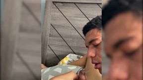 petite blonde latina trans girl itzel saenz takes cock & cums from head