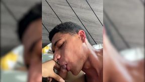 petite blonde latina trans girl itzel saenz takes cock & cums from head