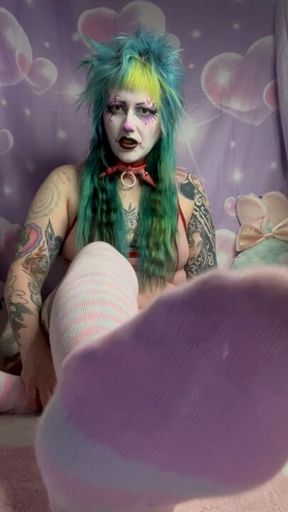 Knee high sock bully tease