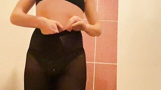 Sissy crossdresser glorious dance and fondle pecker