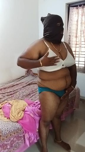 Indian lady bedroom dress change performance videos