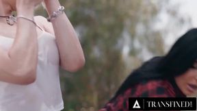 Romi Rain Drills Ariel Demure Trans Cock Gushing Cum Destruction