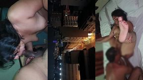 el vecino trajo a su cunado para arreglar una conexion pero el tenia la verga muy dura que se le notaba asi que miren lo que paso