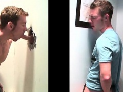 Teen gay mouth fucks straight dick on gloryhole