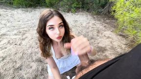 He put his cock in and had an incredible cumshot in public, he can't last a minute we went from the beach to my house