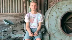 Blonde Twink Gets Wild On Gritty Barn Floor – Steamy Gay Encounter 18+