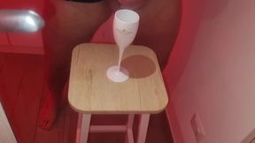 Cum Tasting - Mot &amp; Chandon and a Goblet of Cum Poured by a Nice Big Cock