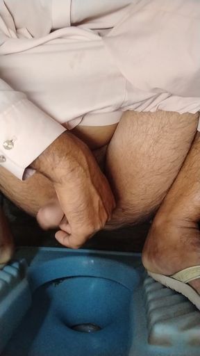 Professor hand practice job in wash room   Clip 1